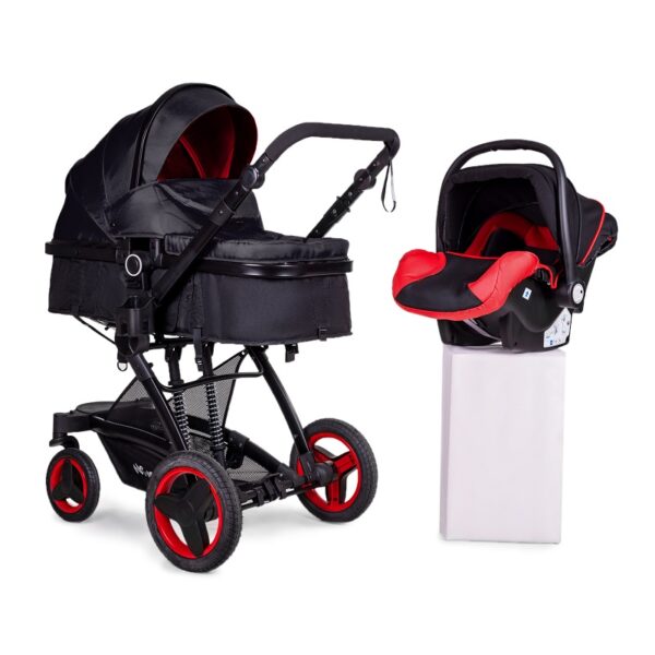 КОЛЯСКА NINOS BONO RED BLACK 3в1 + автокрісло