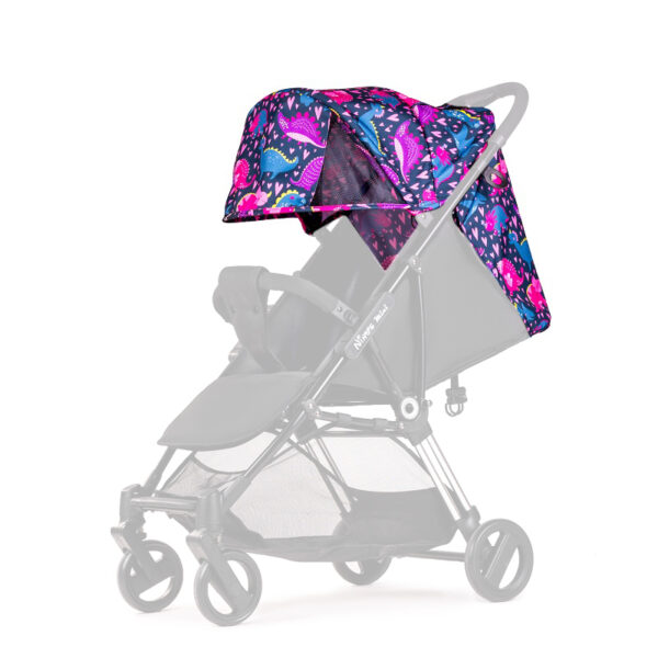 КАПЮШОН ДЛЯ КОЛЯСКИ NINOS MINI 2 PINK DINO - Зображення 2